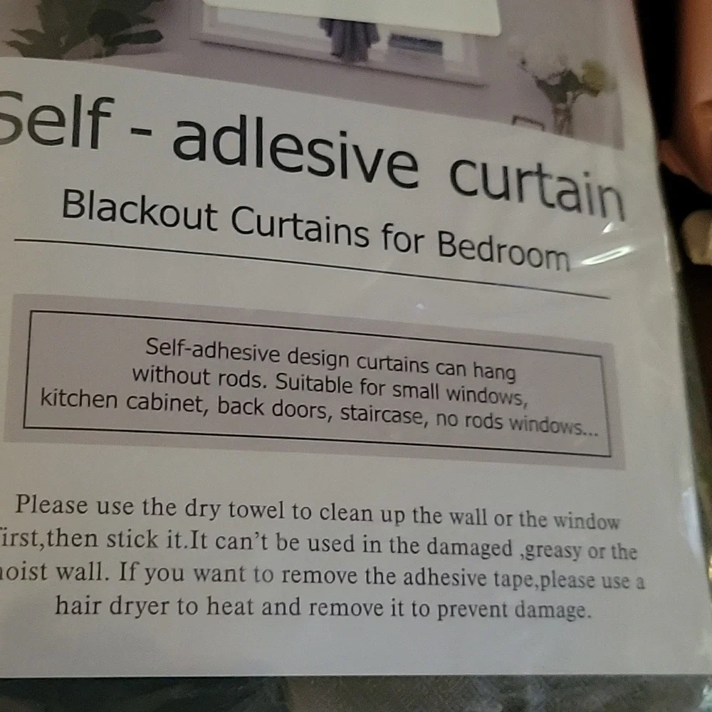 Blackout Self-Adhesive Curtain - Gray